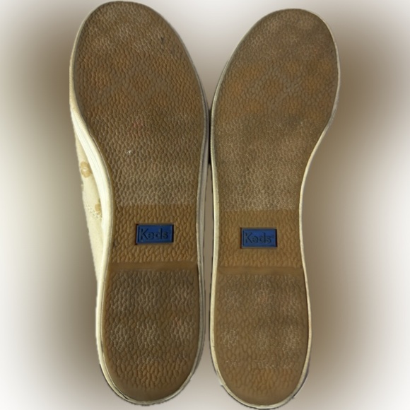 Keds Triple Hibiscus Platform Sneakers Women’s 9 / 9.5 Natural/Gold 1½" Platform - Picture 6 of 6